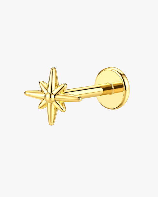 Isla Gold Marquise Chain Flat Back Labret Stud | Piercing Jewelry