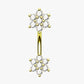 Flower Crystal Lotus Stainless Steel Curved Barbell 16G – Doubi