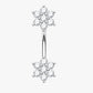 Flower Crystal Lotus Stainless Steel Curved Barbell 16G – Doubi