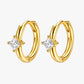 Silver Stainless Steel Clear Zirconia Square Mini Hoop Earrings – Rina