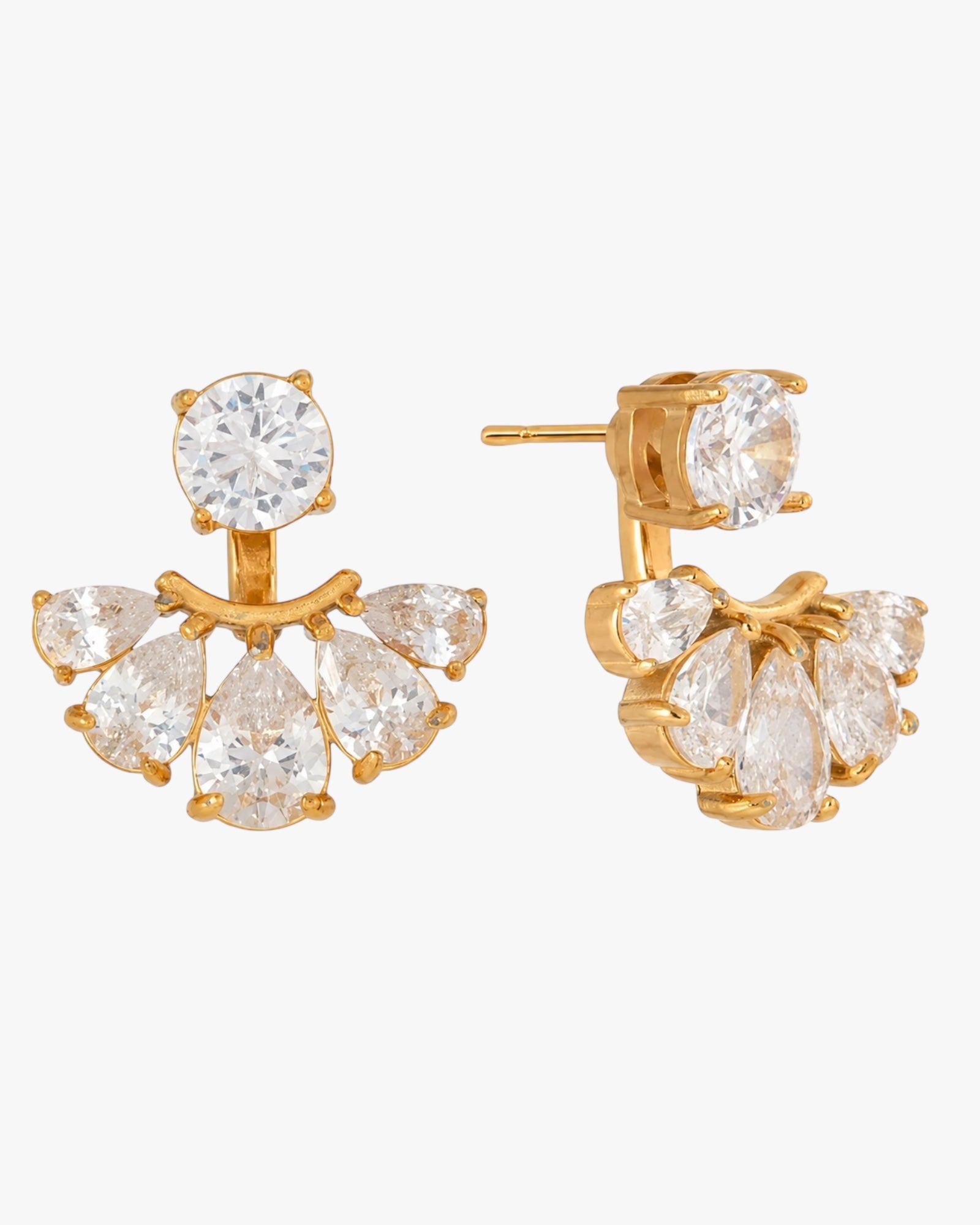 Aurielle Crystal Fan Earrings | Gold Plated PVD