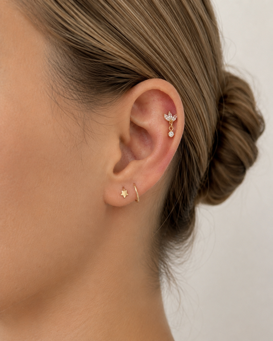 Ling Stud – Crystal Fan Piercing