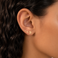 Gold Plated Stainless Steel Medium Kodiak Moon Flat Back Stud Earring