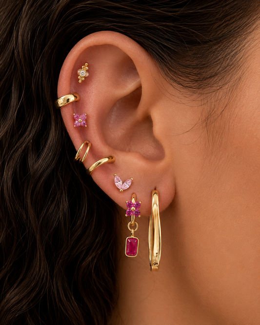 Nori Stud – Pink Crystal Flat Back Stud