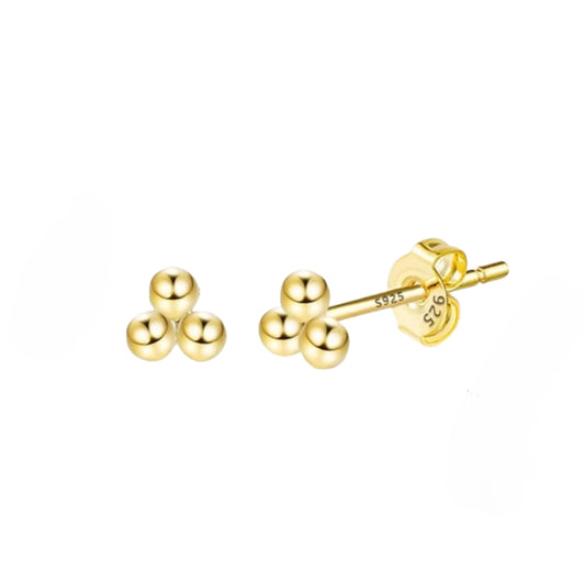 Gold Plated Triple Ball Studs