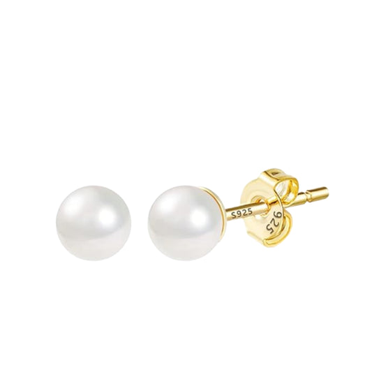 Gold Plated Pearl Studs