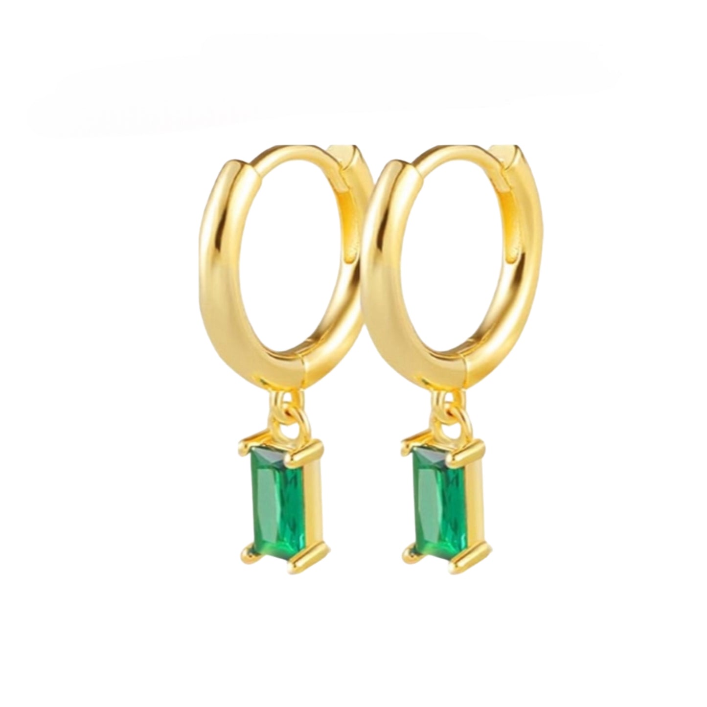 Gold Plated Emerald Hoops - My Earscapes