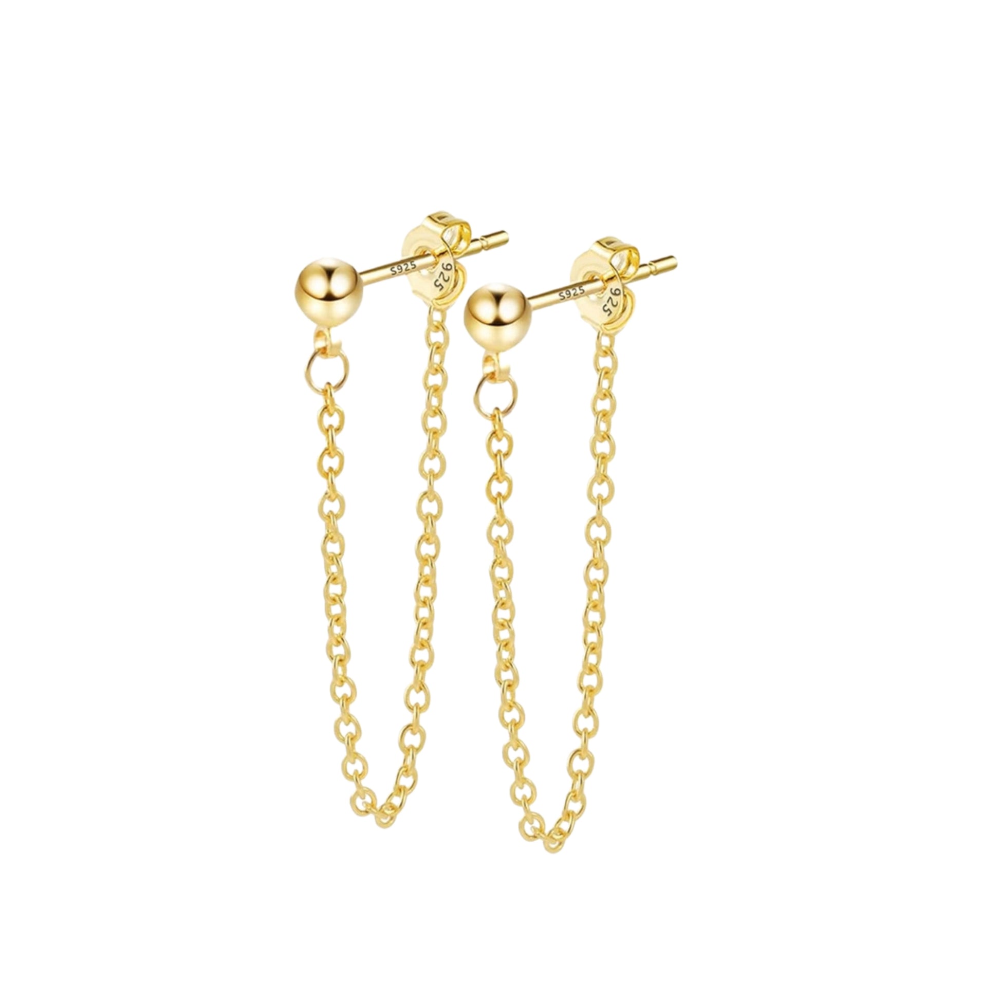 Gold Plated Chain Studs - My Earscapes