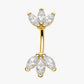 Marquise Crystal Lotus Titanium Curved Barbell 16G – Talia