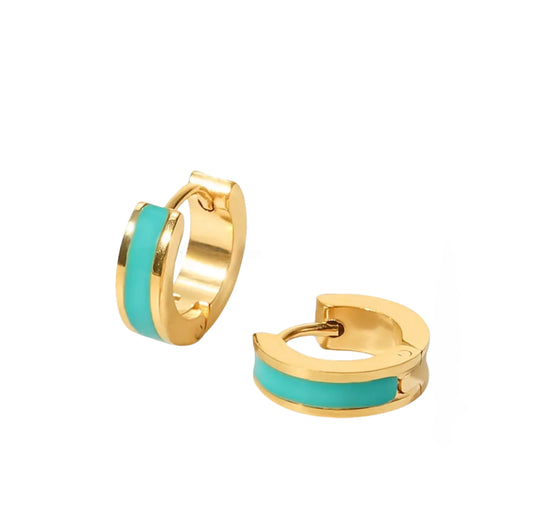 Gold Plated Mint Hoops