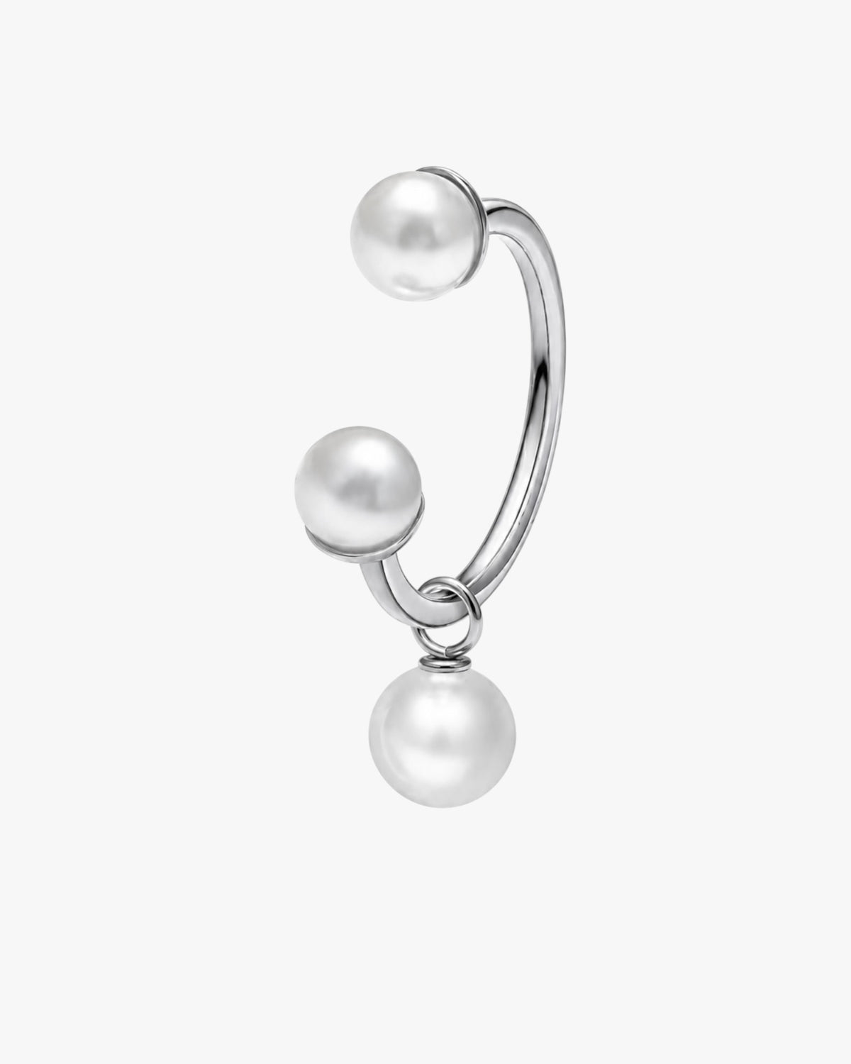 Pearl Drop Open Hoop – Capri