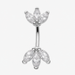 Marquise Crystal Lotus Titanium Curved Barbell 16G – Talia