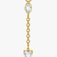 Titanium Marquise & Heart CZ Chain Dangle Earring Charm – Jida
