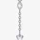 Titanium Marquise & Heart CZ Chain Dangle Earring Charm – Jida