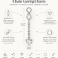 Titanium Marquise & Heart CZ Chain Dangle Earring Charm – Jida
