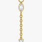 Titanium Marquise & Square CZ Chain Dangle Earring Charm – Nida