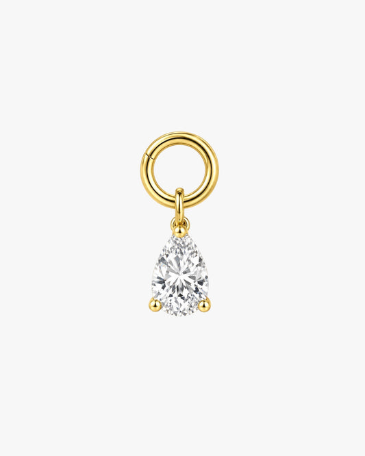 Gold Plated Stainless Steel Teardrop Crystal Hoop Charm Elowen I
