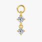 Gold Plated Stainless Steel Double Teardrop Crystal Hoop Charm Eliah I