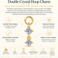 Gold Plated Stainless Steel Double Teardrop Crystal Hoop Charm Eliah I