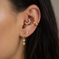 Gold Plated Stainless Steel Double Teardrop Crystal Hoop Charm Eliah I