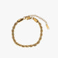 Gold stainless steel PVD 18K plated chain bracelet on a white background