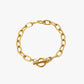 Gold chain bracelet on a white background
