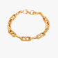 Gold stainless steel PVD 18K plated chain bracelet on a white background