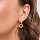 Gold Plated Stainless Steel Sculpted Star Charm Hoop Earrings – Bathurst