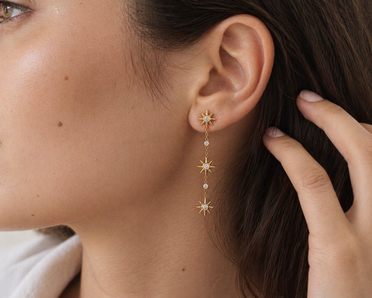 18K PVD Gold Plated Starfall Drop Earrings – Lysera