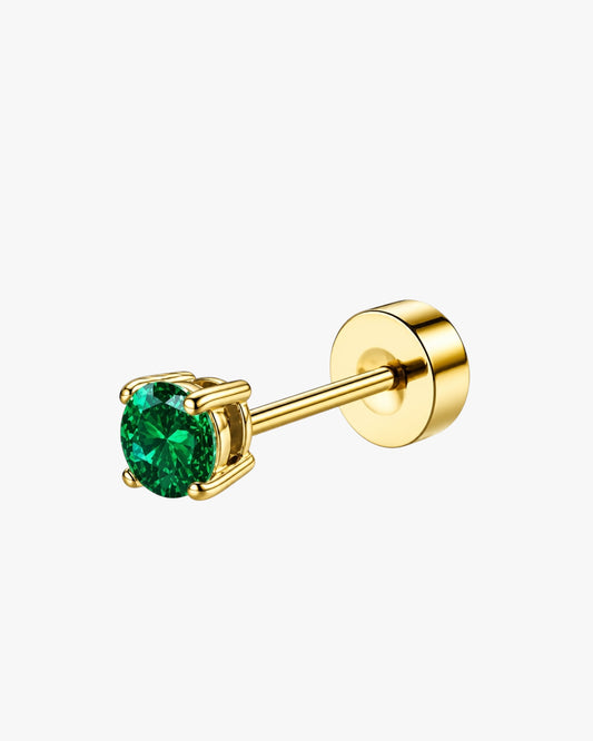 Bril Stud – Green Crystal Flat Back Cartilage Piercing