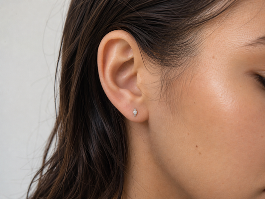 Crystal Cluster Stud Piercing – Byron | Flat Back Cartilage Earring