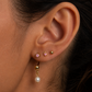 Gold Plated Stainless Steel Pink Heart Crown Crystal Flat Back Stud Earring – Nile