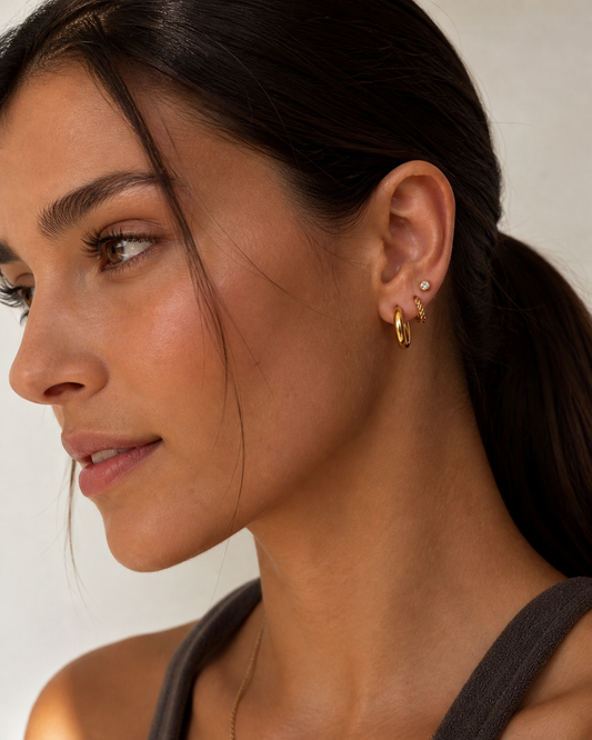Gold Stainless Steel Crystal Stud Earring – Udaipur