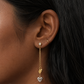 18K PVD Gold Plated Double Heart Chain Earrings – Valena