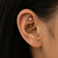 Pear Crystal Halo Titanium Curved Barbell 16G – Siena