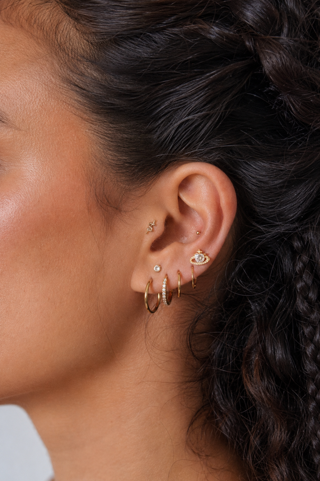 Gold Stainless Steel Crystal Planet Stud Earring – Trinidad