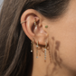Gold Stainless Steel Green Leaf Stud Earring