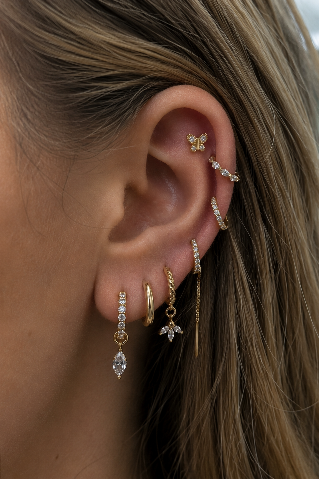 Mazatlan Stud – Butterfly Zirconia Piercing