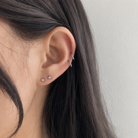 Stainless Steel Floral Crystal Stud Earring – Cartagena
