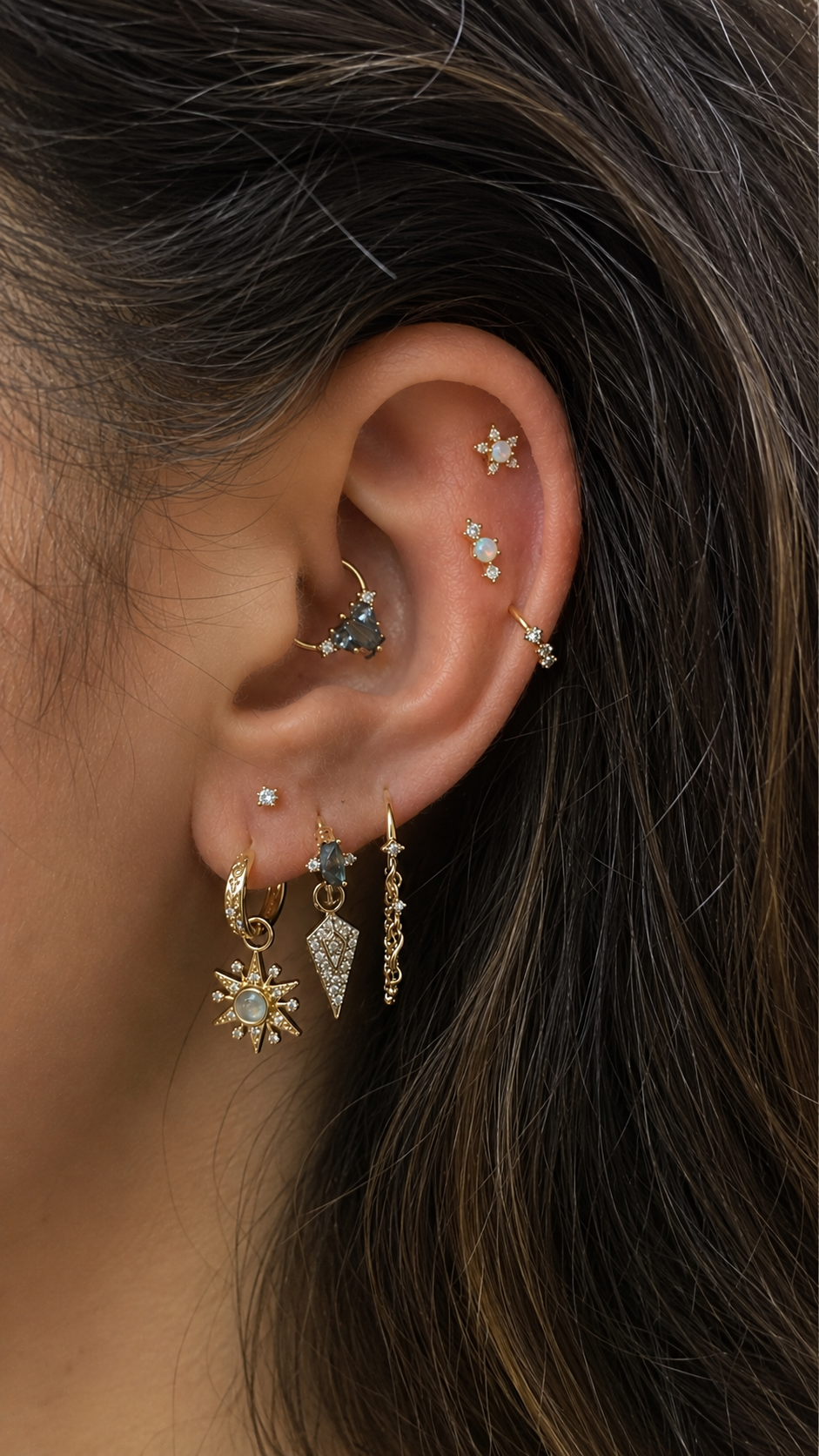 Calabria Stud – Opal Star Flat Back Piercing