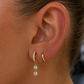 Gold Plated Stainless Steel Double Crystal Drop Hoop Earrings – Darling II