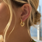 Gold Plated Stainless Steel Heart Charm Hoop Earrings – Lome