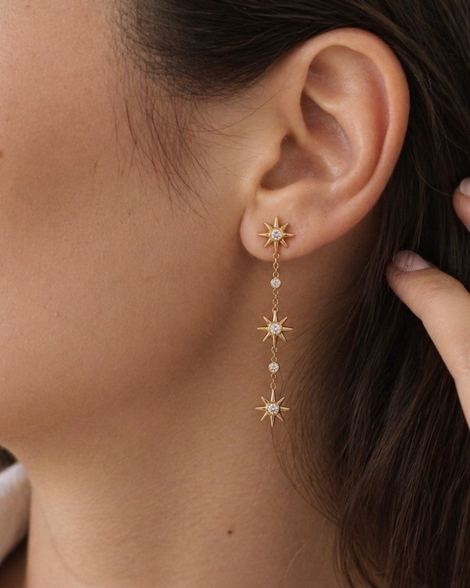 18K PVD Gold Plated Starfall Drop Earrings – Lysera