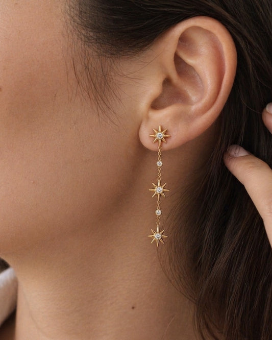 18K PVD Gold Plated Starfall Drop Earrings – Lysera