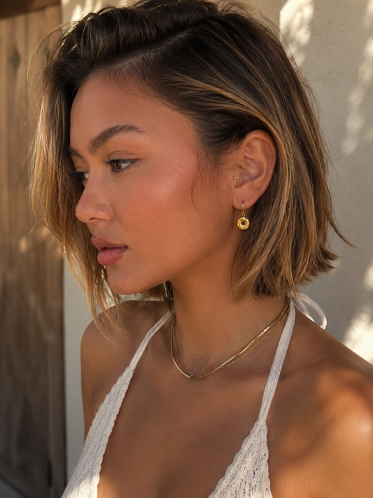 Gold Plated Stainless Steel Earrings – Donut