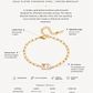 Valeria Bracelet with gold plating and zircon stones on a white background