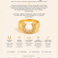 Gold-plated horseshoe ring with zirconia stones on a beige background