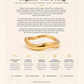 Gold ring with organic wave design on a beige background