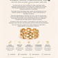 Gold chain link ring with product details on a white background