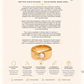 Gold accent pearl ring with product details on a white background